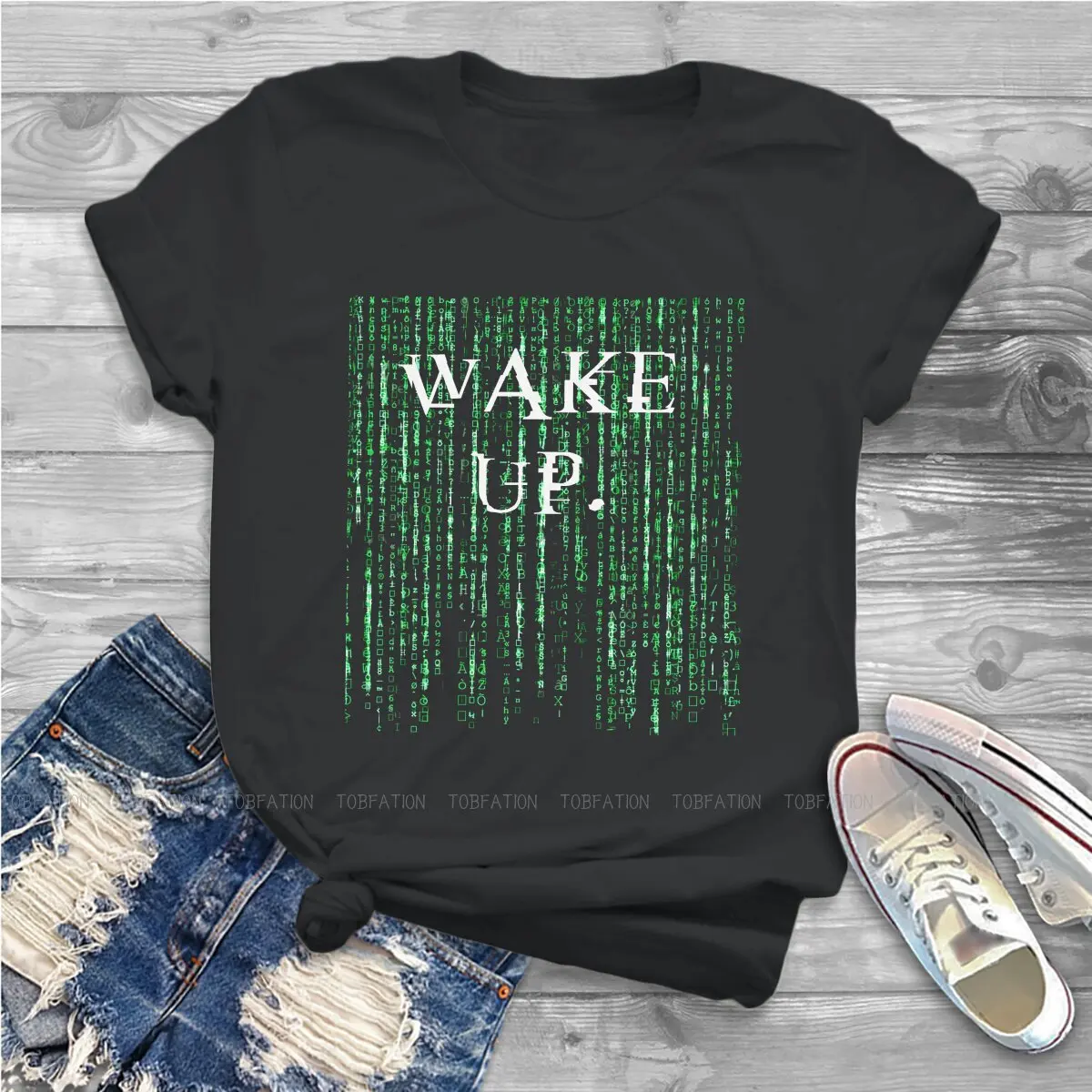 Футболка The Matrix Neo для девочек женские топы Wake Up графические кавайные футболки