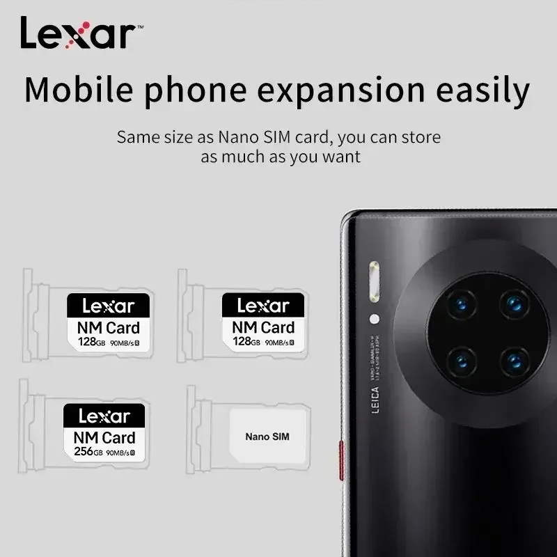 Нано-карта памяти Lexar NM 128 ГБ 256 512 до 90 Мб/с 4K