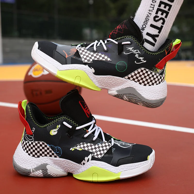 2022 Black Professional Outdoor Basketball Shoes Men Women High Quality Platform Cushion Sport Sneakers Basketball Mens Trainers