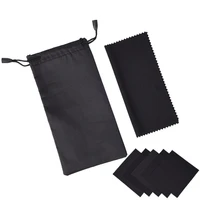 1set black soft glasses case dustproof pouches pouch glasses bag for sunglasses soft cloth unisex eyeglasses cloth pouch bag
