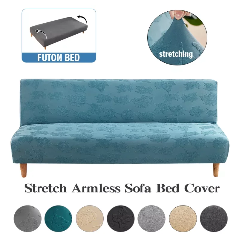 

Jacquard Without Armrests Folding Sofa Bed Cover All-inclusive Sofa Covers for Living Room Stretch Slipcover Furniture Protector