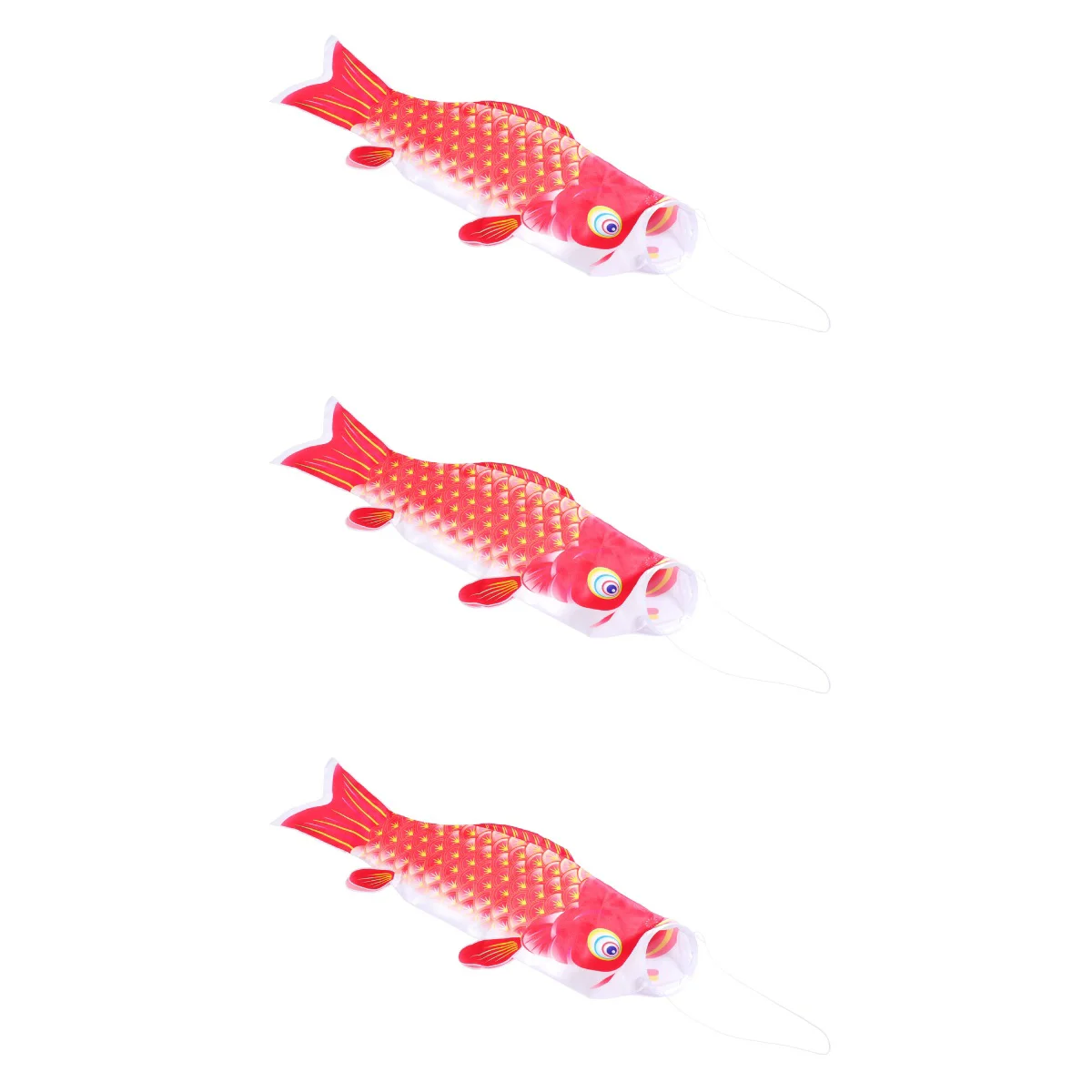 

3pcs Creative Carp Shape Flags Japanese Style Dragon Boat Festival Carp Banner Decorative Flag for Home Party (Red, 70cm)