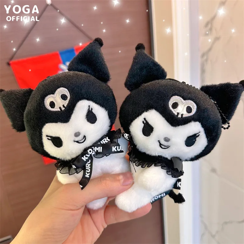 

Sanrio Kuromi милая плюшевая темная кукла брелок Kawaii пушистый мягкий берет игрушка рюкзак Подвеска сумка Украшение Рождественские подарки