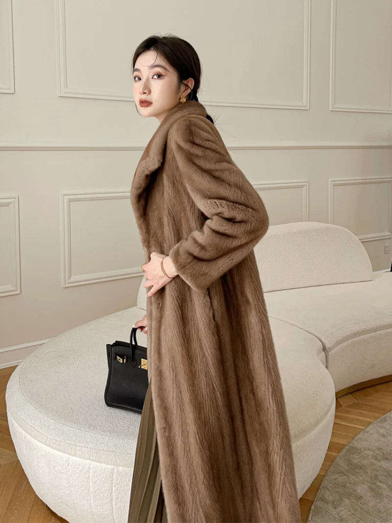 New Mink Coat Womens Windbreaker Gradient Mink Fur Velvet Coat for Women