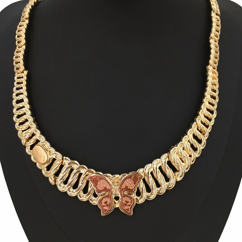 Бразильский простой стиль Дубай итальянское позолоченное ожерелье серьги