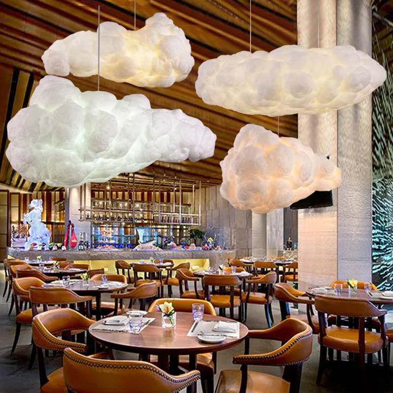 

Cloud Chandelier Restaurant Lamps Modern White Floating Cloud Pendant Light Dining Room Hanging Lamp Kitchen Island Decor Light