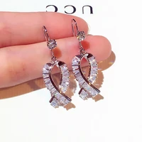 korean super shining rhinestone crystal geometric earring for women transparent bling zircon stud earrings wedding bijoux