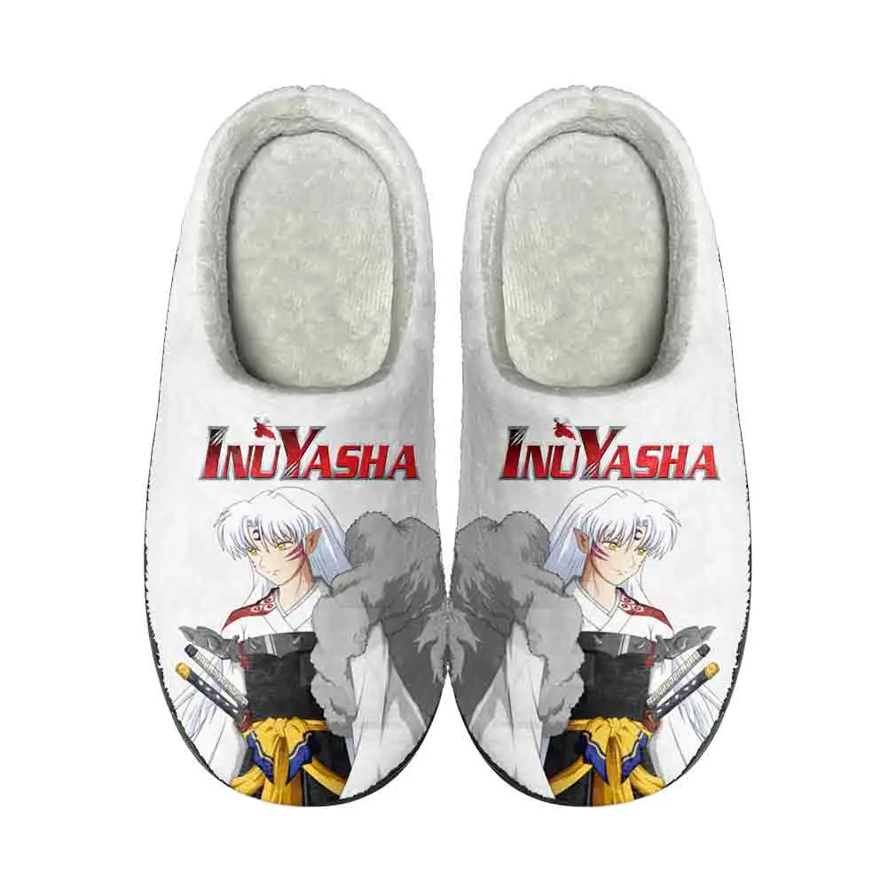 

Домашние хлопковые тапочки аниме Inuyasha kikyё на заказ, высококачественные мужские и женские плюшевые модные повседневные сохраняющие тепло туфли, термотапочки
