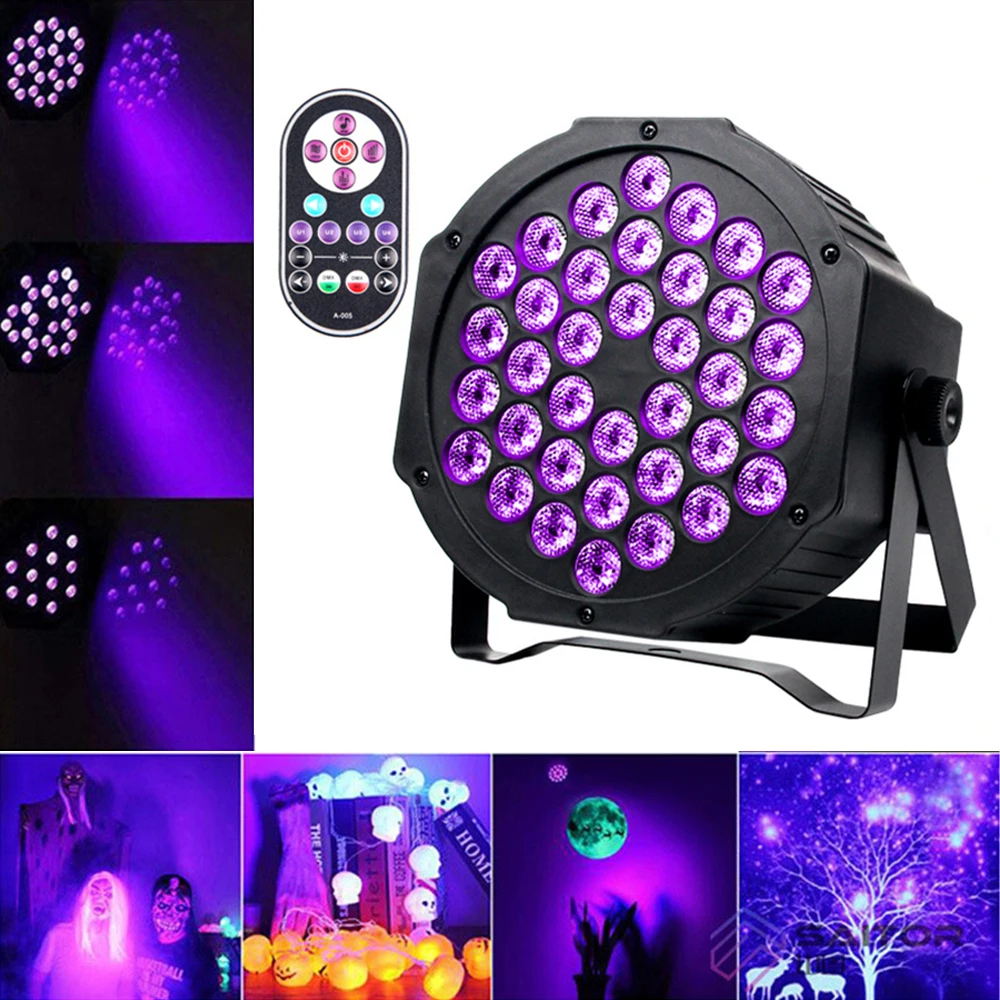 LED DJ Disco UV Par Light 12leds UV Violet Black Stage Effect Lights for Wedding Xmas Home Pary KTV Bar Wall Washer Spot Lamp