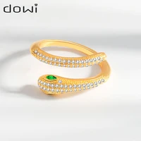 dowi simple cz snake ring for men women punk hip hop fashion couple ring mens gold color ring jewelry for the best him gift