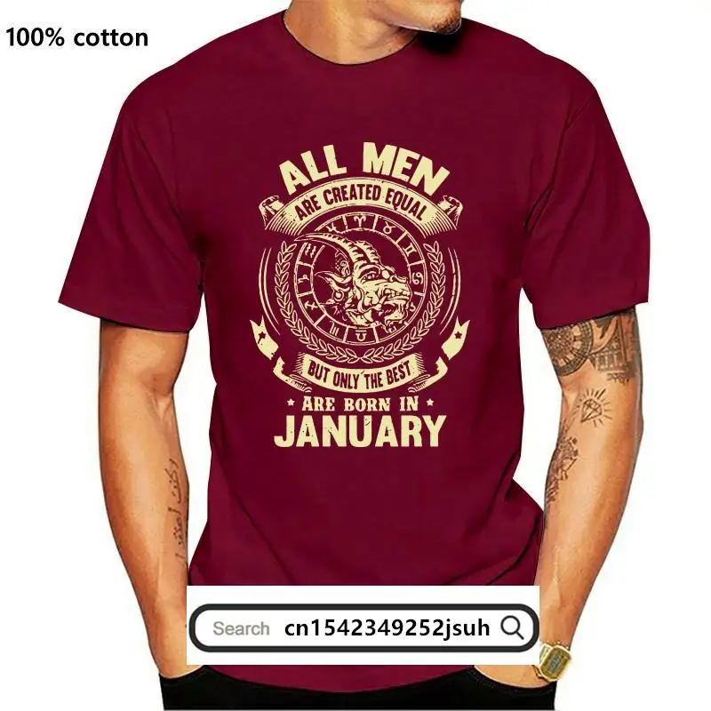 Новая мужская футболка Born January4 популярная без тегов повседневная из 100% хлопка