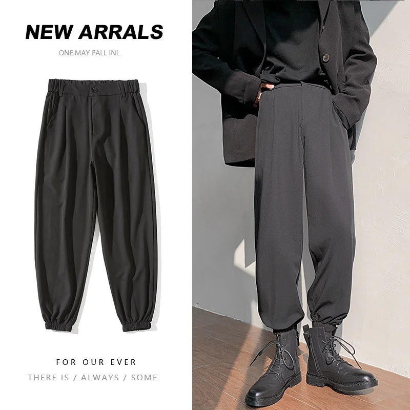 

Весенние прямые Костюмные брюки, мужские корейские деловые повседневные брюки, мужские Модные свободные брюки, мужские вечерние платья, де...