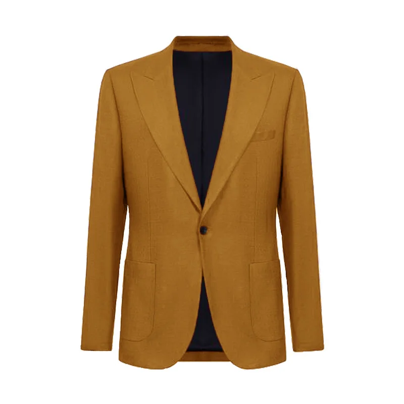 

Мужской повседневный Блейзер, однобортный пиджак для мужчин, темно-желтое Повседневное платье, пальто для смокинга на одной пуговице, Стандартный крой, мужской костюм