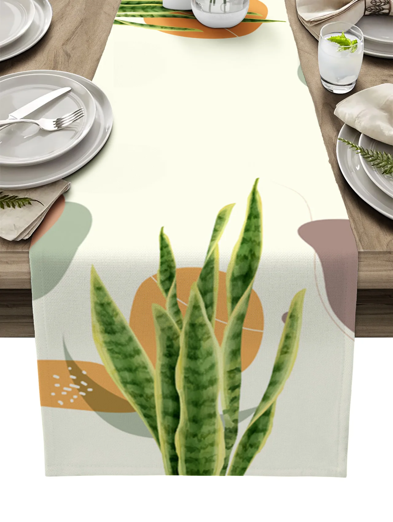 

Geometric Tropical Plant Leaves Table Runners Kitchen Table Decoration Dining Table Runners Wedding Party Table Decor