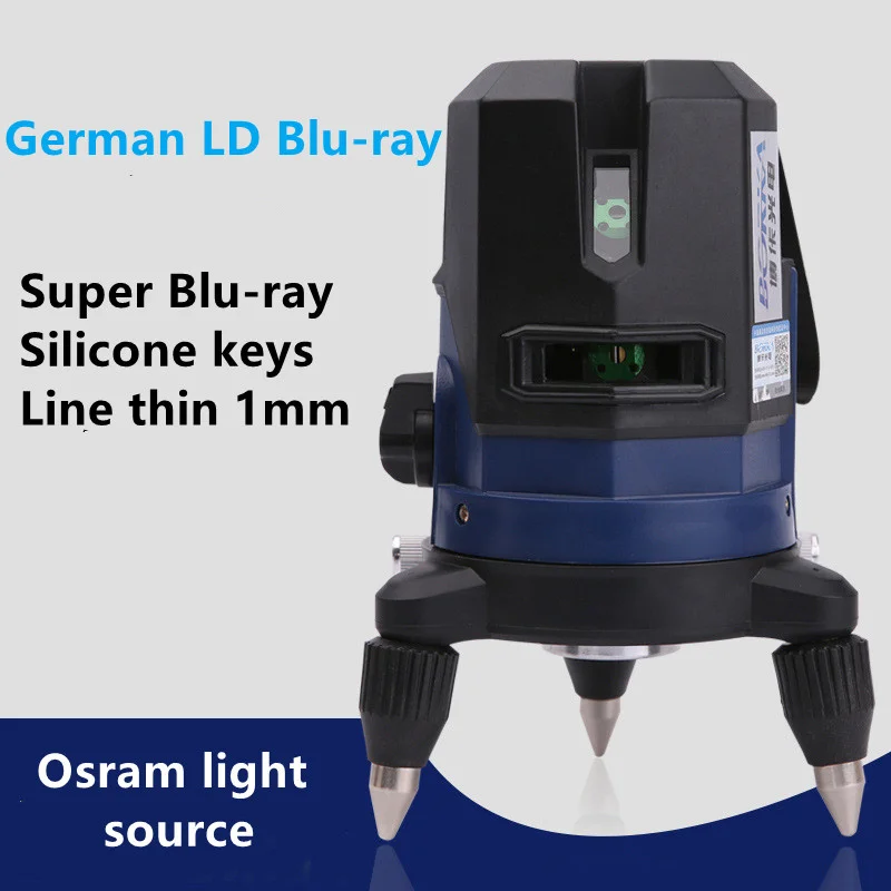 5 линий 6 точек лазерный уровень синий луч крест тонкий вращение на 360 °