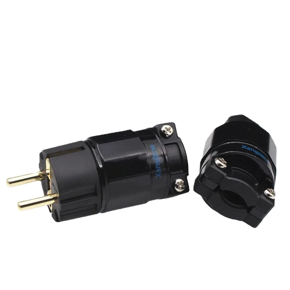 

A pair Gold-Plated EU Power Plug & IEC Connector for DIY power cable Amplifier HiFi Audio 250V 15A