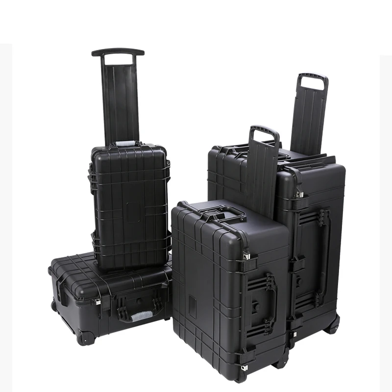Waterproof Trolley Case Toolbox Tool Case Dustproof Protective Camera Case Instrument Box Equipment Box With Pre-cut Foam Lining