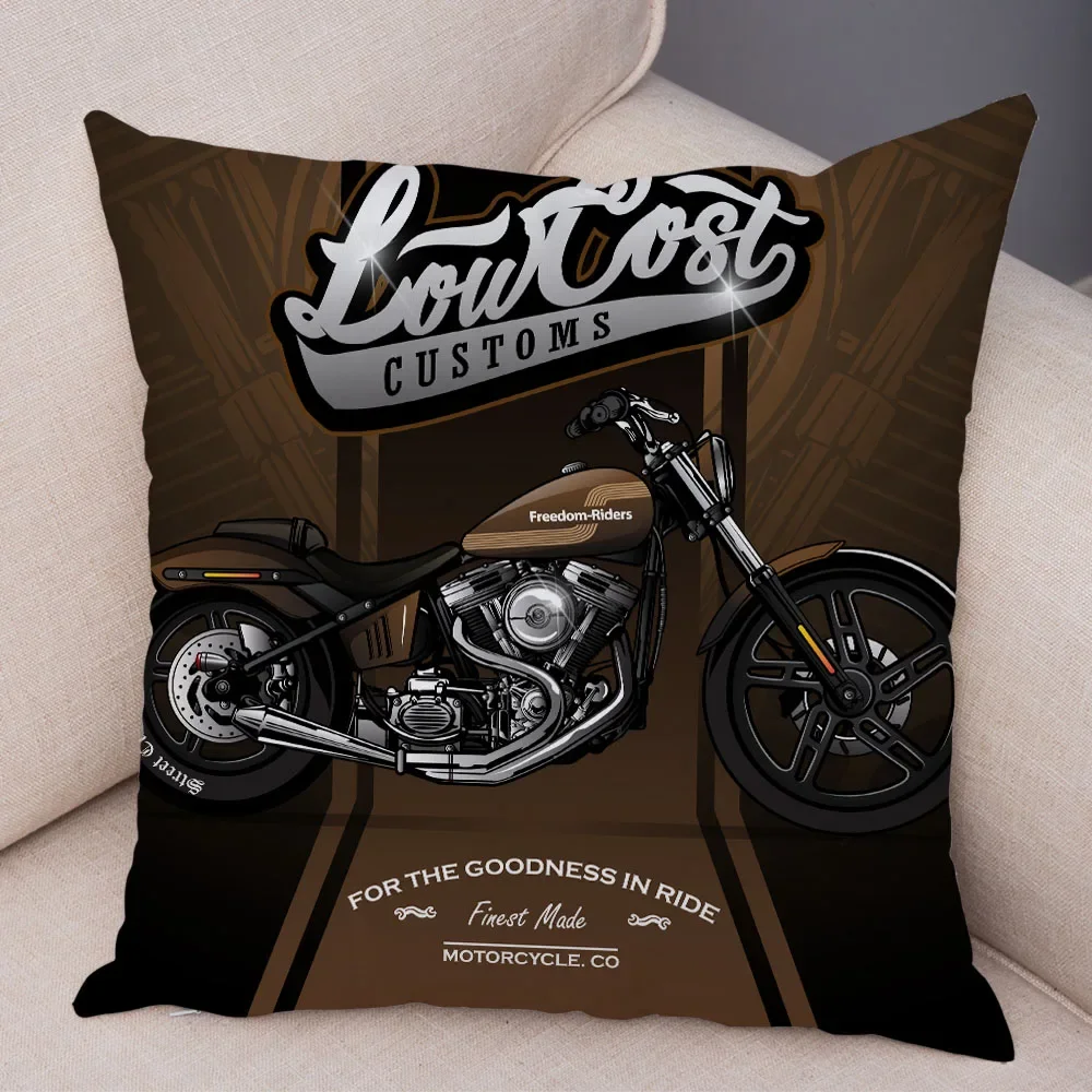

Разноцветный чехол для подушки мотоцикла, декоративная наволочка в винтажном стиле для велосипедной гоночной машины, мягкая п...