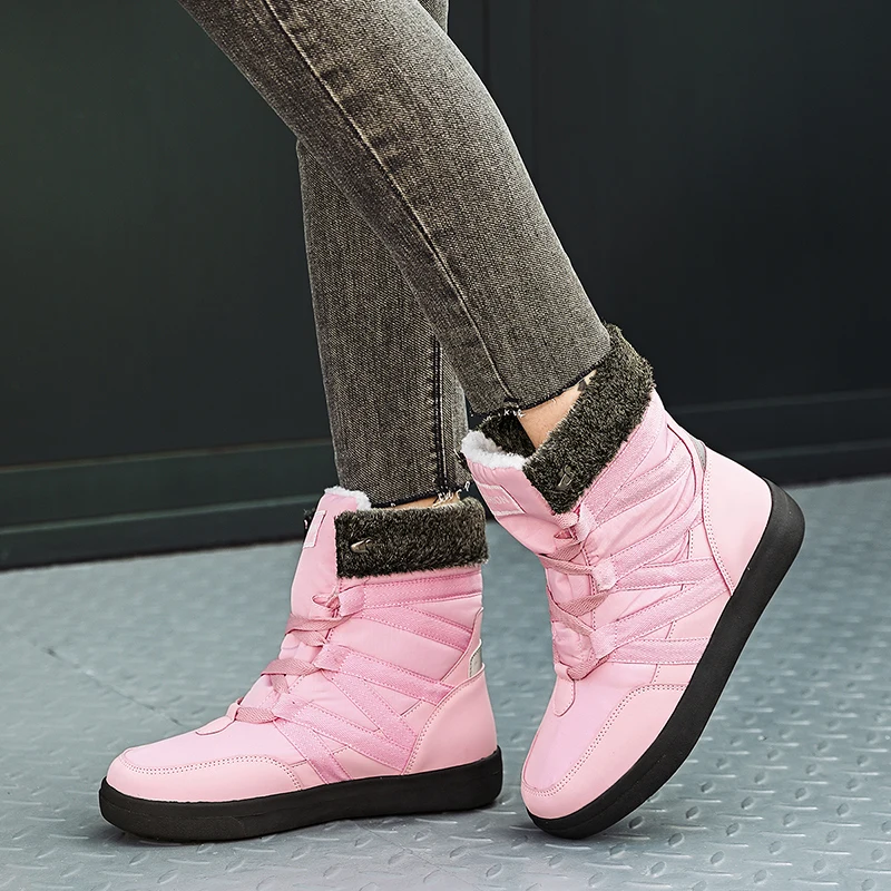 Men Women Snow Boots Thick Plush Waterproof Slip Resistant Winter Couples Shoes Plus size 36-45