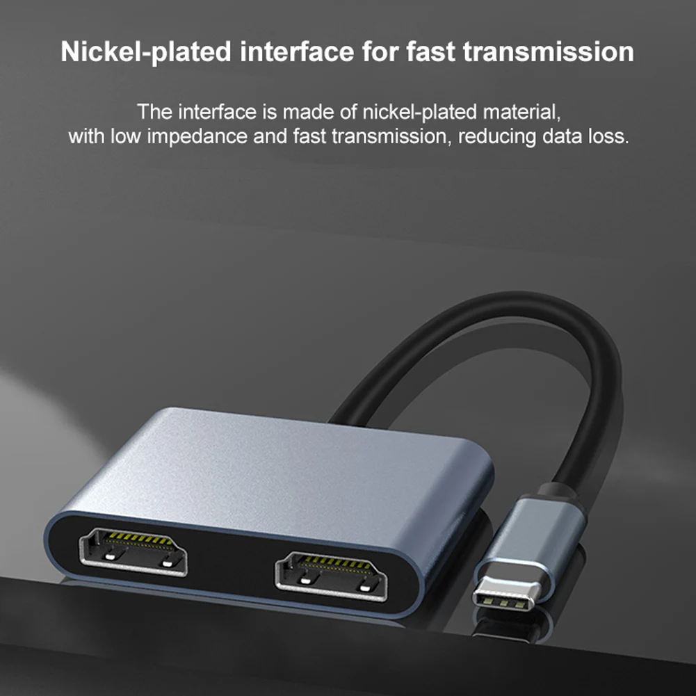 

USB HUB Type C to HDMI-Compatible Splitter Converter 4K HD Dual Screen Display