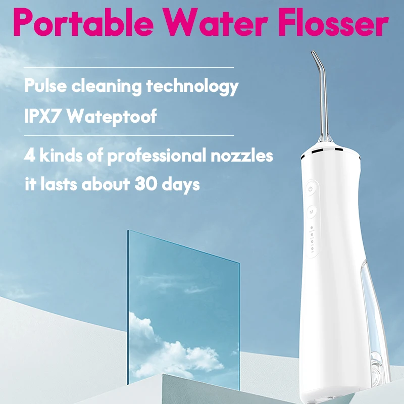 Waterproof Oral Irrigator USB Rechargeable Portable  Water Flosser 4 Nozzle Teeth Cleaner WaterToothpick