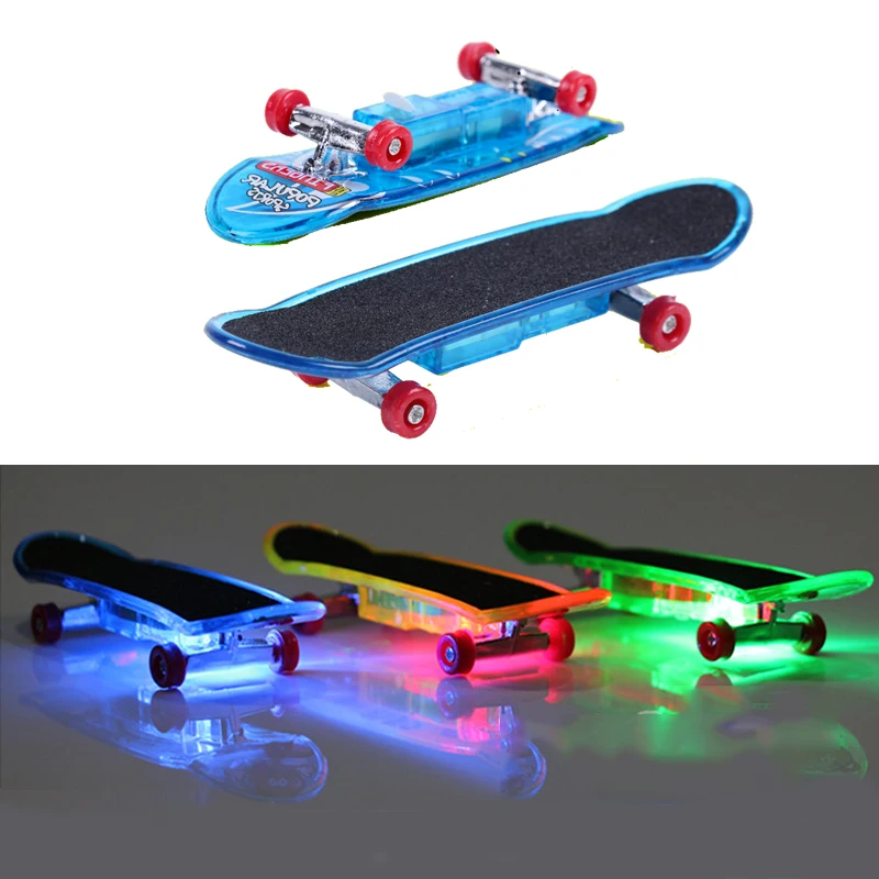 LED Light Mini Alloy Fingerboard Professional Finger SkateBoard Basic Fingerboars Frosted Finger Skateboards Toy for Child