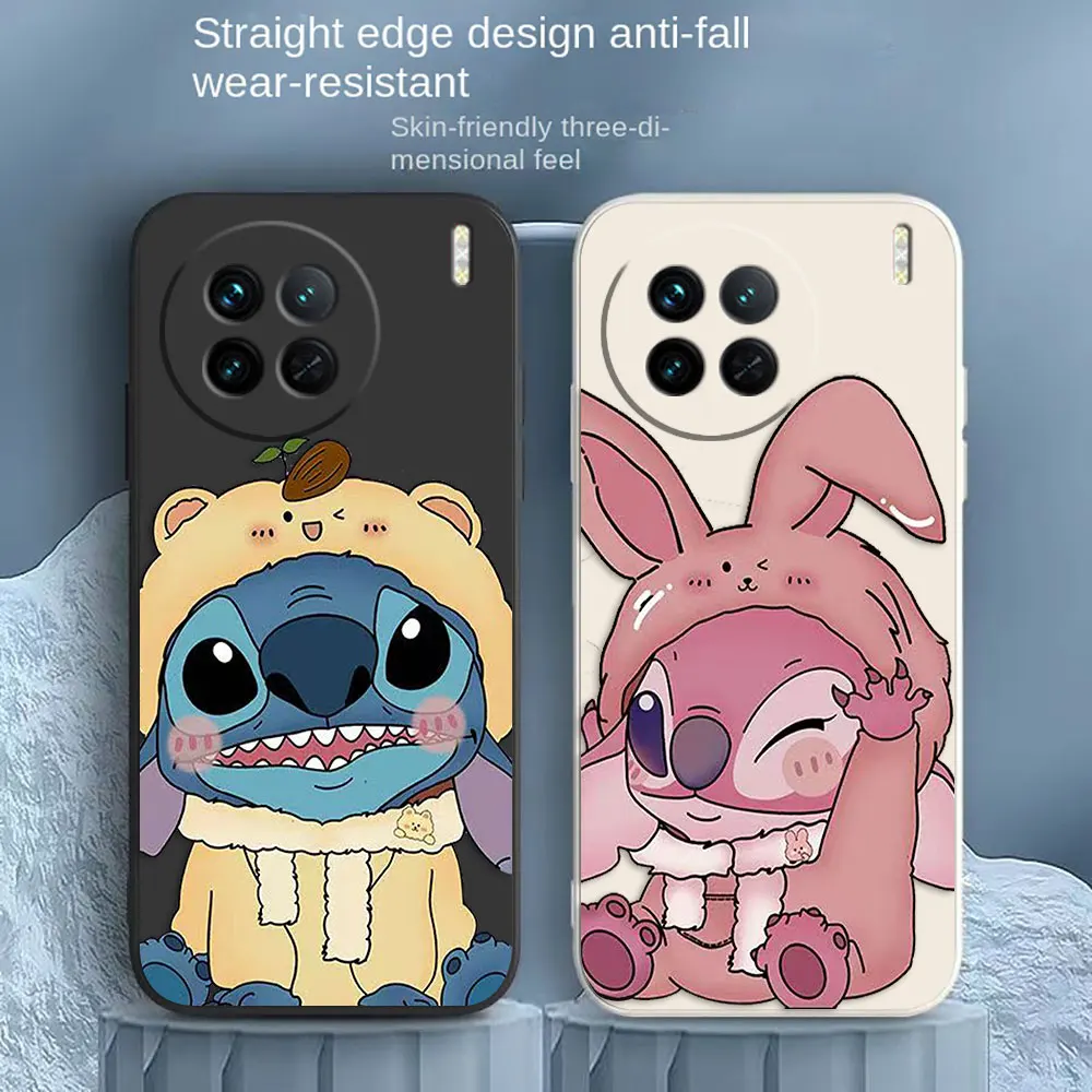 

Cute Lilo Stitch Angel Phone Case For VIVO X21I X21S X23 X27 X30 X50 X60 X70 X80 X90 5G PRO PLUS Colour Liquid Case Funda Shell