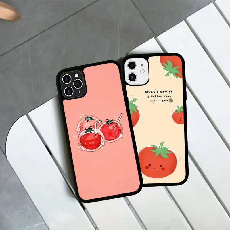 

Tomato Phone Case Silicone PC+TPU Case for iPhone 11 12 13 Pro Max 8 7 6 Plus X SE XR Hard Fundas
