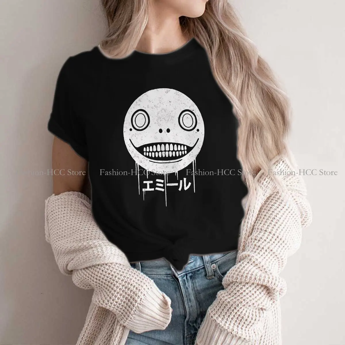 

Emil Casual Polyester TShirt Nier Printing Tops Casual T Shirt Female