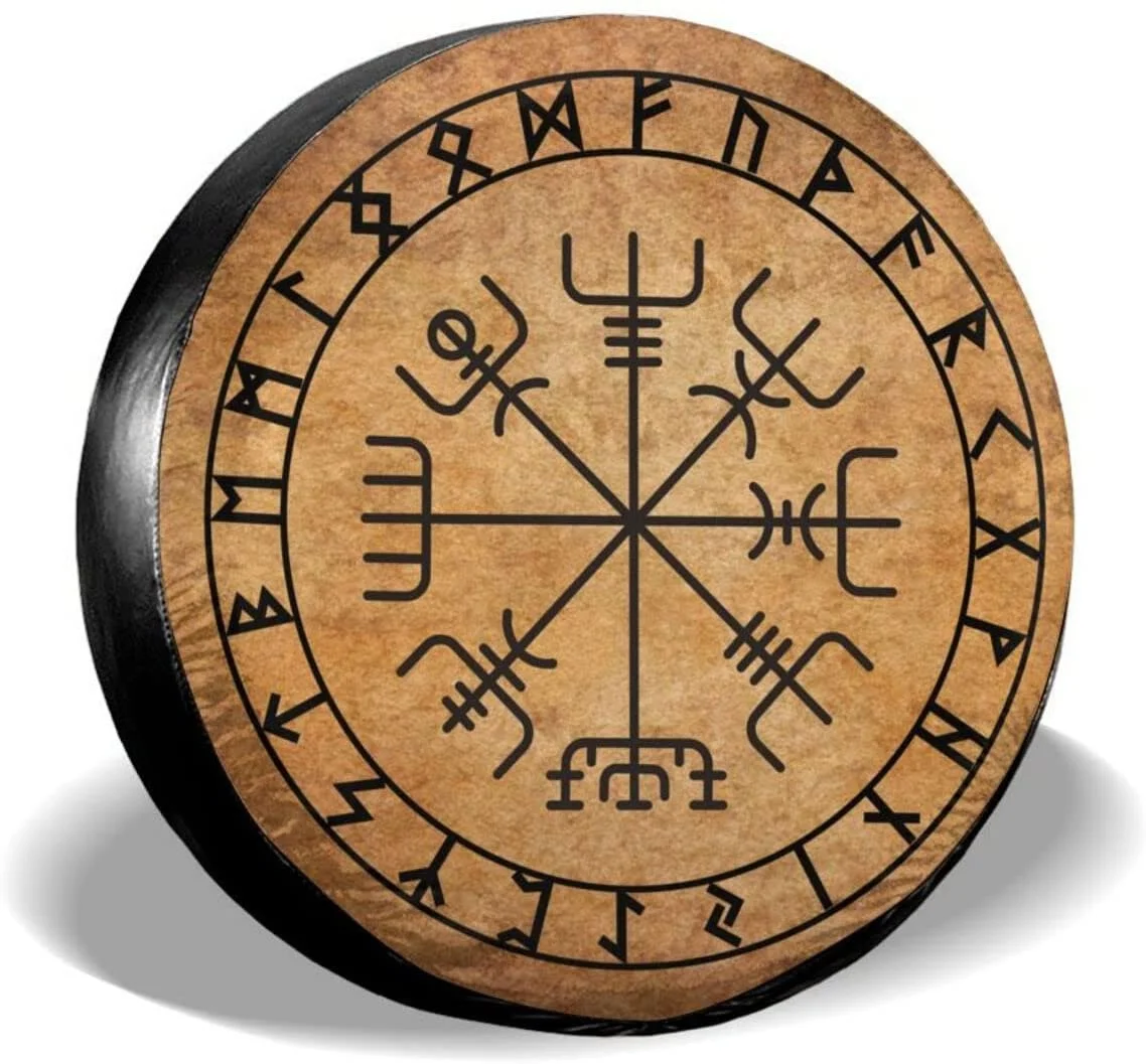 

Tire Cover Viking Compass Spare Tire Cover Vintage Navigation Compass Wheel Covers Universal Portable Waterproof Dust-Proof Fit