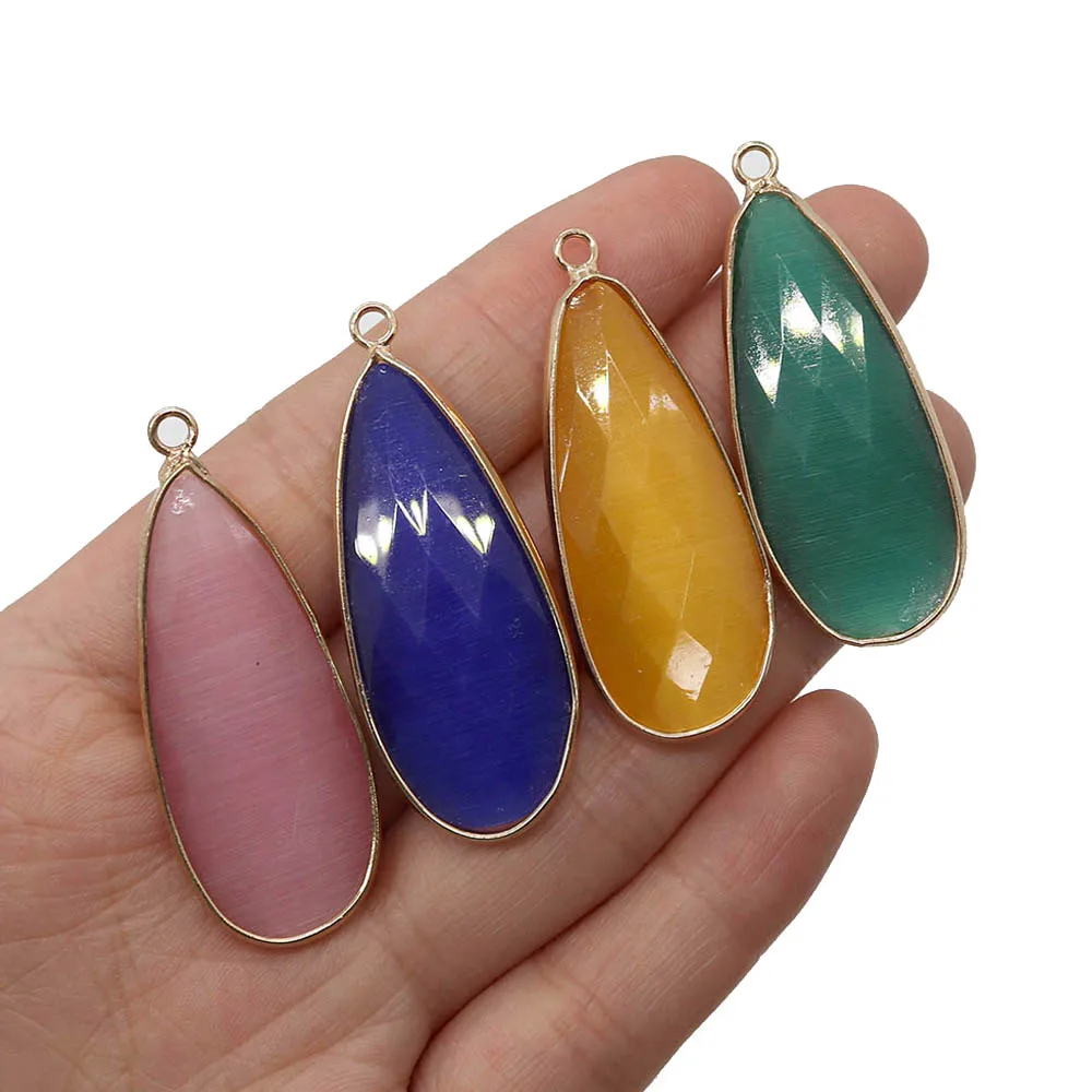 

Faceted Water Drop Shape Natural Stone Opal Pendant Charm Jewelry 22x30mm DIY Fashion Necklace Pendant Earring Accessories 1pcs