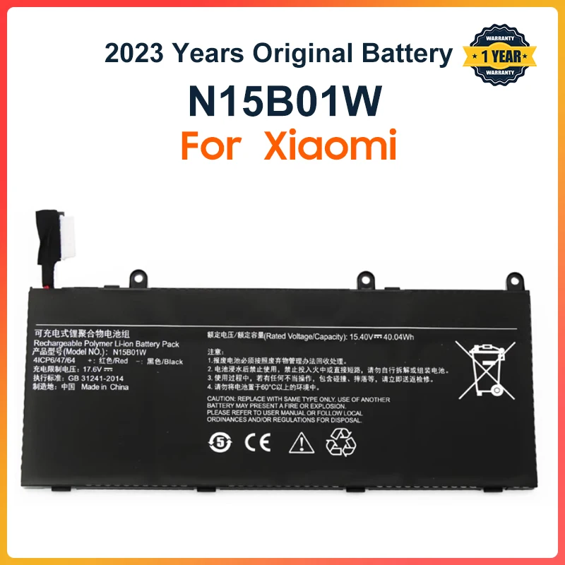 Аккумулятор N15B01W для ноутбука Xiaomi Mi Ruby, 15,6 дюйма, Timi TM1703 TM1802-AD/N/C N15B01W, 15,4 в, 2600 мАч, Вт/ч