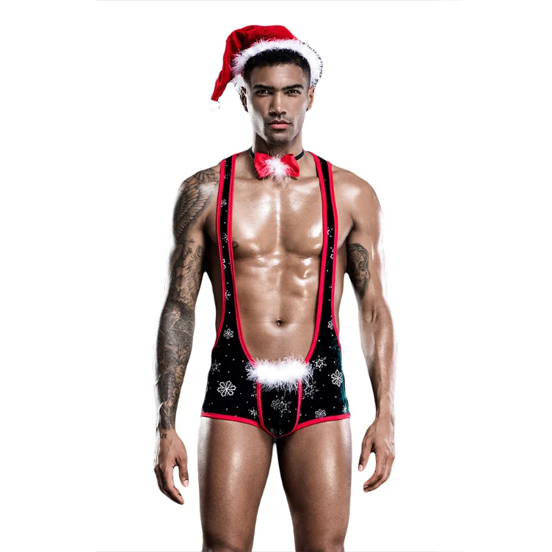 

Sexy lingerie one-piece Christmas clothes men's bar nightclub stage performance clothes cross-border hot money7230