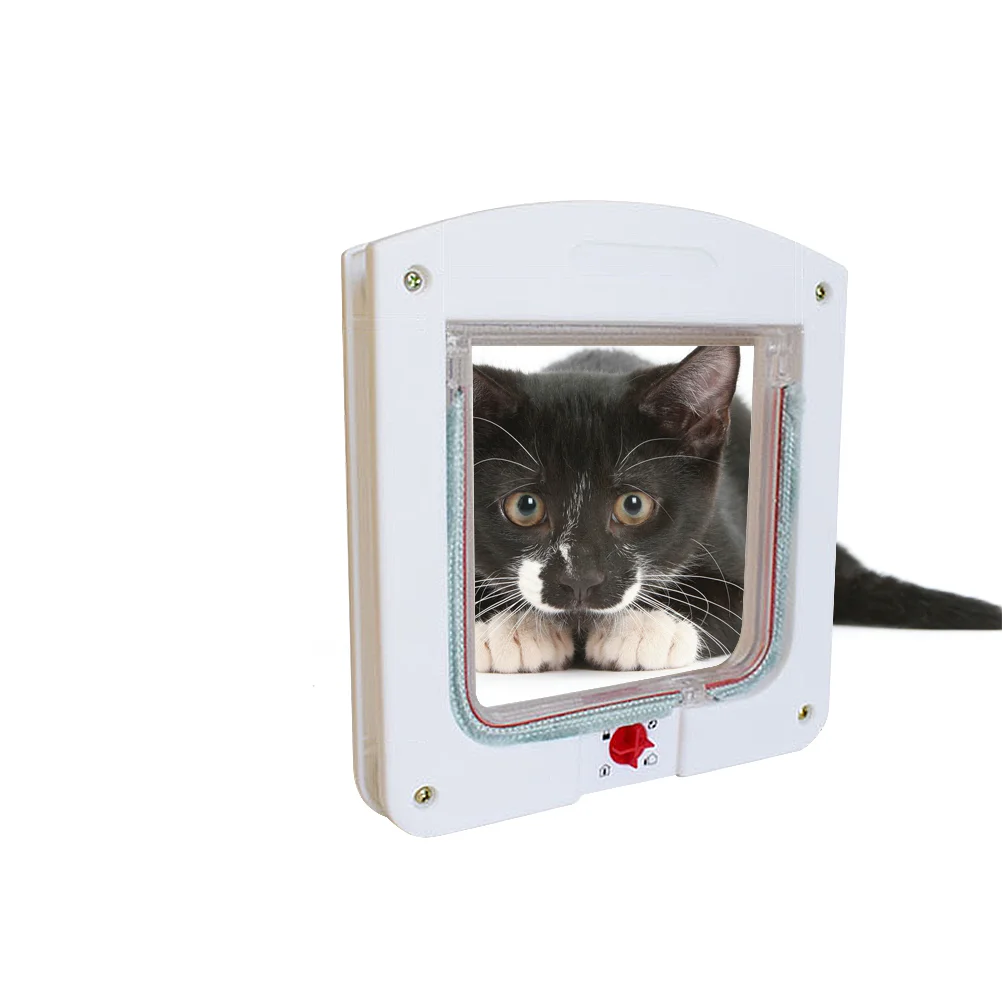 

Controllable Pet Entry and Exit Door Cat Safe Hole Door Pet Supplies Size S White