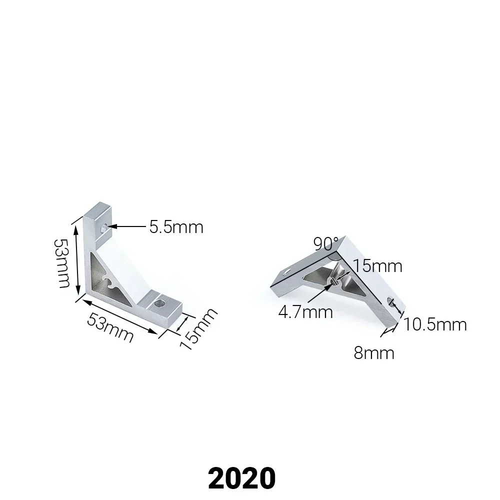 

4 шт., угловой кронштейн 90 градусов, 2020 3030 4040 4545 5050 6060, соединительное соединение для V-образного паза, Т-образный паз, европейские алюминиевые профили