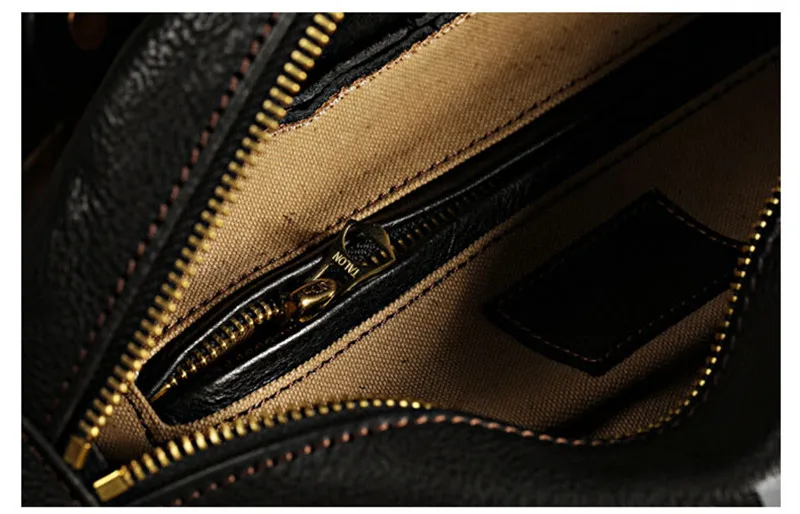 Vintage designer natural genuine leather men's waist packs fashion high-quality cowhide chest bag motorcycle messenger bag