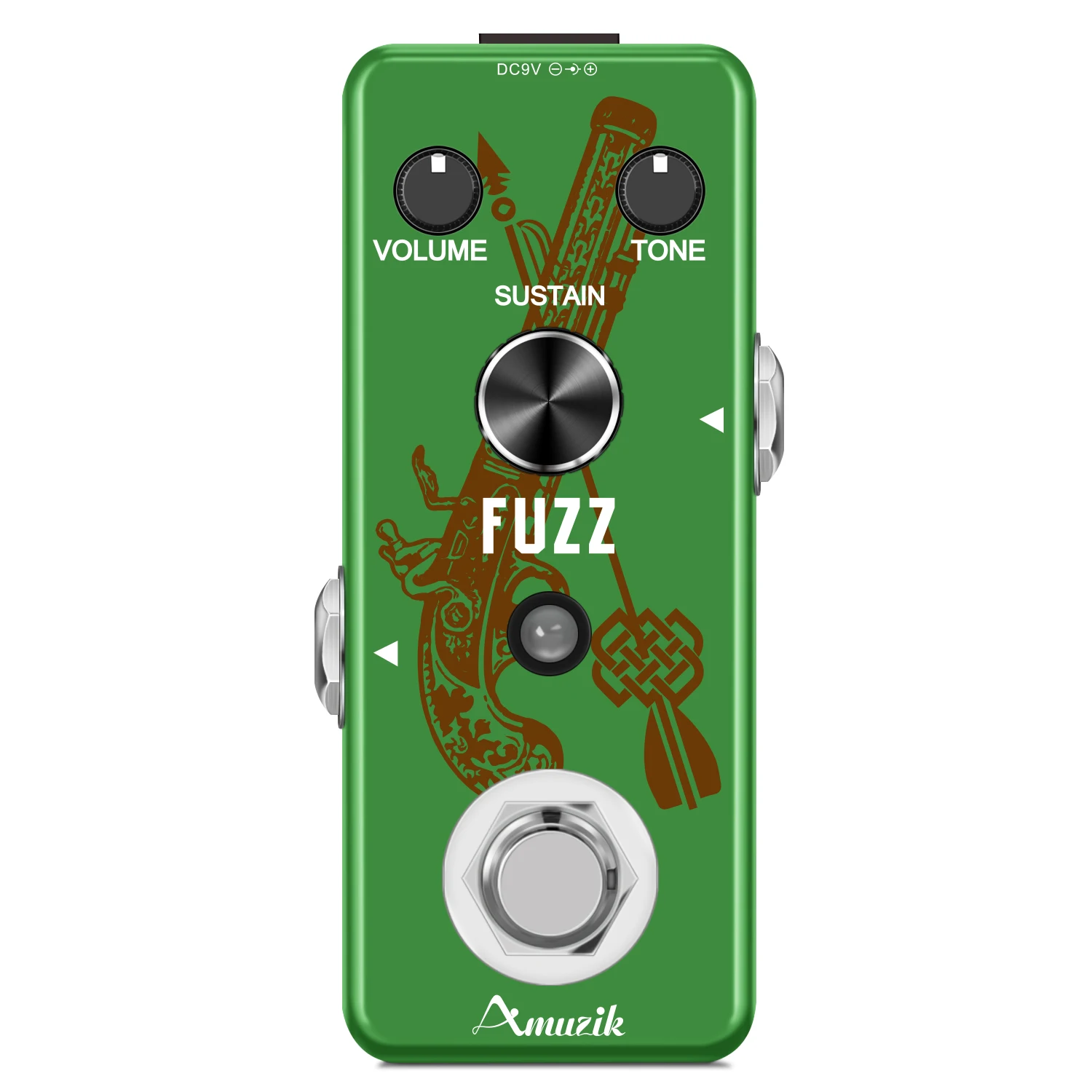 

Amuzik LEF-306 Fuzz Pedal For Electric Guitar & Bass Traditional Fuzz Effect, Plump And Rich Under Full Metal Shell ​True Bypass