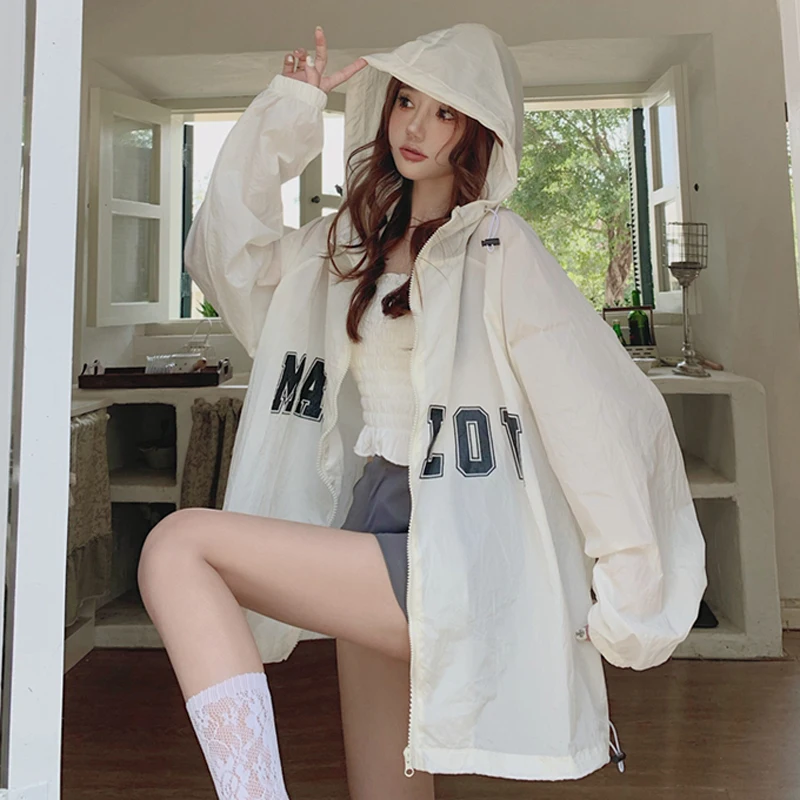 Sun Protection Clothing Outwear Girl Summer Clothes 2025 New Arrival Junior High School Students Loose Thin UV Car... |