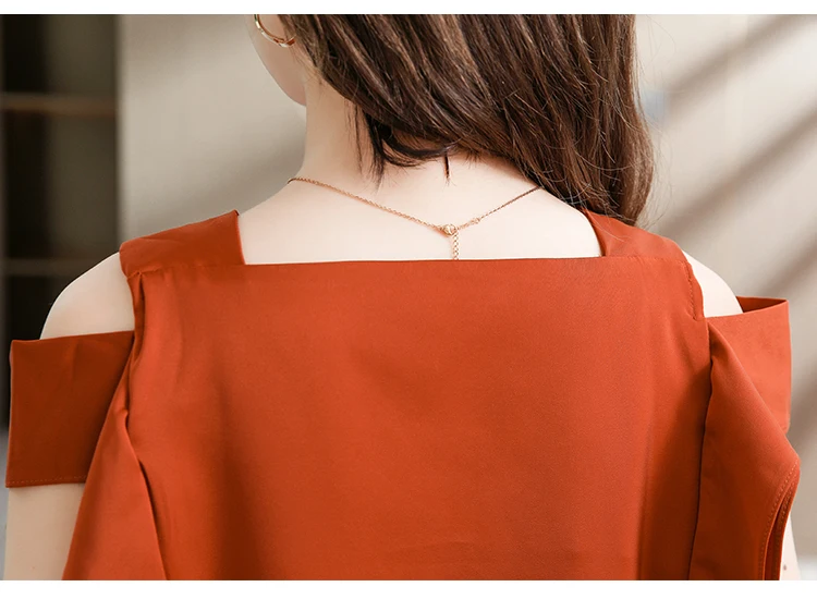 Элегантная однотонная Свободная рубашка с коротким рукавом элегантная простая