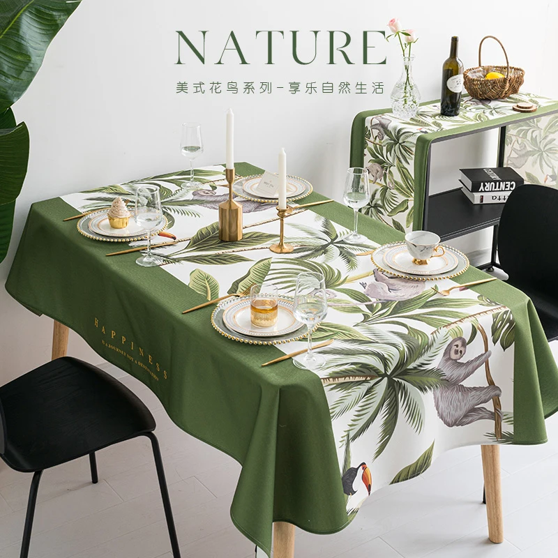 

Wodoodporny, olejoodporny i wolny od prania zielony świeży materiał na stół, stolik do