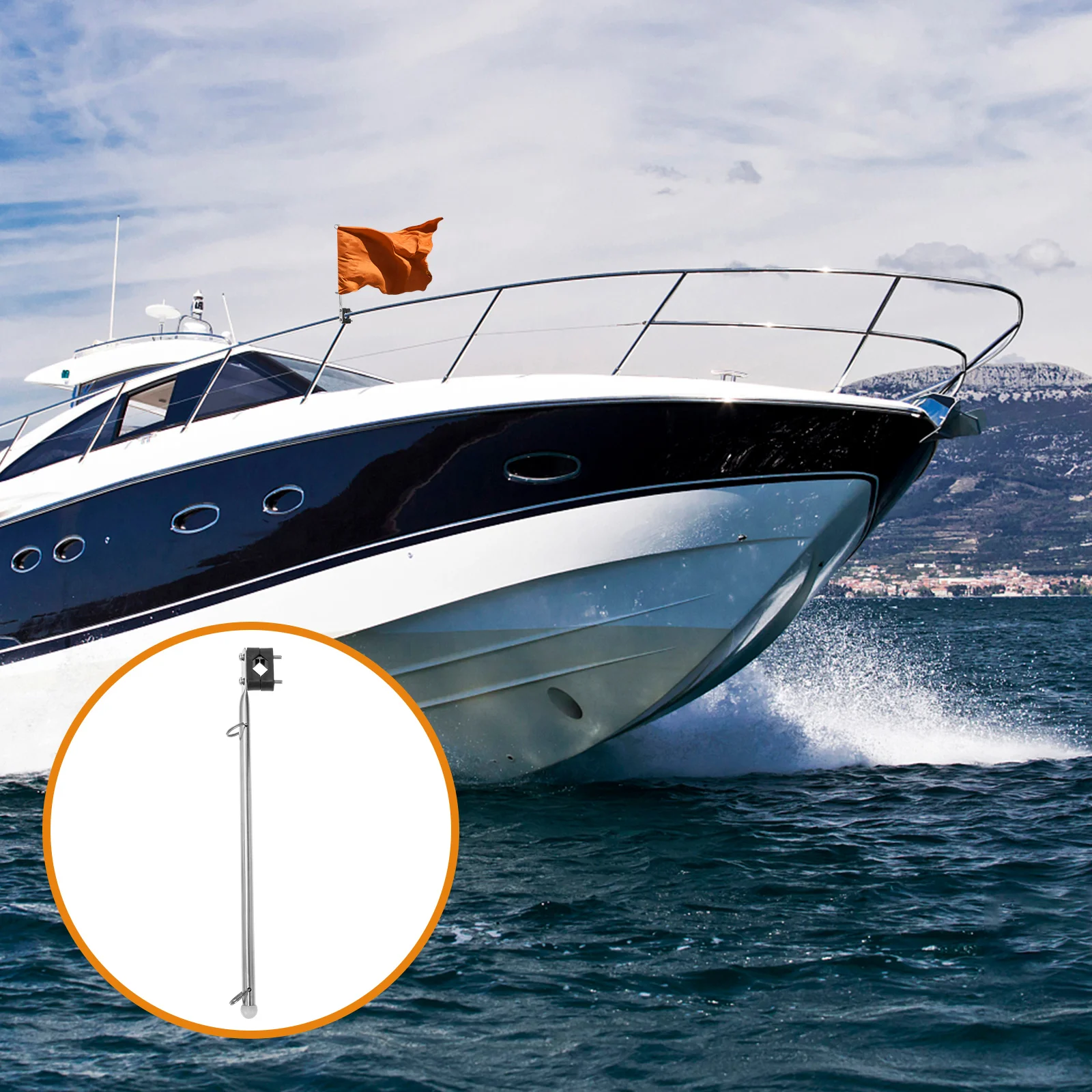 

Stainless Steel Flag Pole Boat Flag Pole Yacht Flag Pole Marine Flag Pole Marine Hardware boat accessories