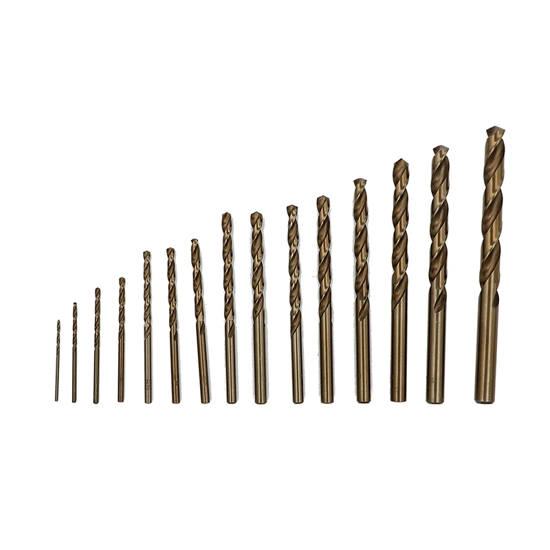 15pcs HSS-Co 5% M35 Cobalt Drill Bits For Metal Wood Working M35 HSS Steel Straight Shank 1.5-10mm Twist Drill Bit Power Tools