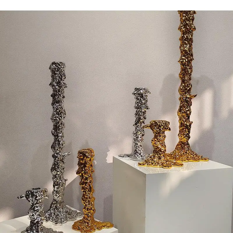 Подсвечники в форме расплавленной колонны украшение для стола