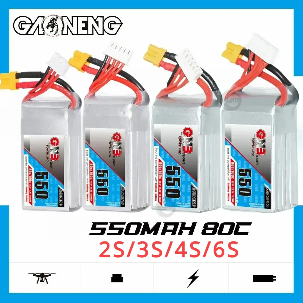 GAONENG GNB 550 мАч 80C/160C 2S/3S/4S/6S 7 4 В/11 1 В/14 8 В/22 2 В Lipo Батарея XT30 Разъем для FPV Racing Drone RC