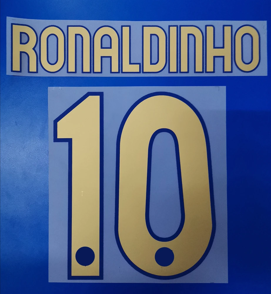 

Super A Retro 2007 2008 ronaldinho number font print, Hot stamping patches badges