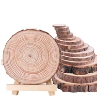 1 pack unfinished wood pine natural round wood slices circles with tree bark log discs for party wedding diy crafts painting dec