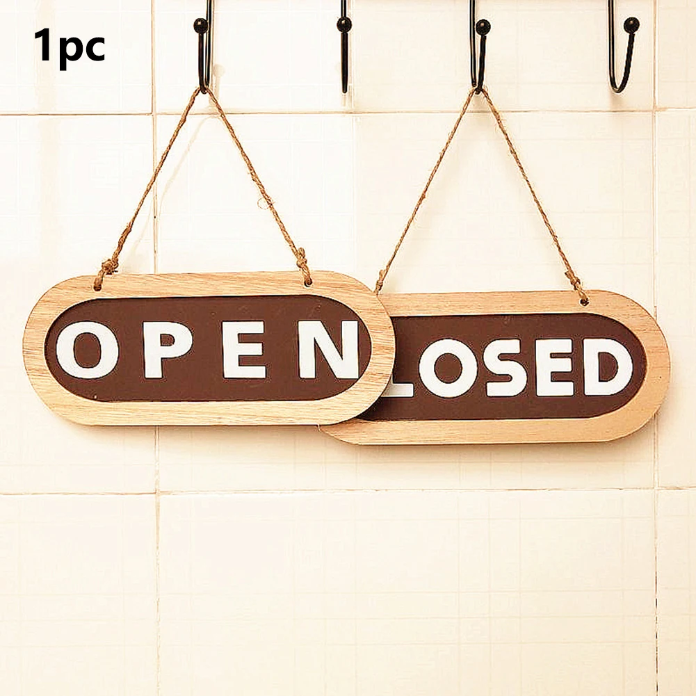 

Open Closed Art Store Wood Decoration Club Hanging Sign Business Notice Double Sides Wall Home Bar Modern Indoor