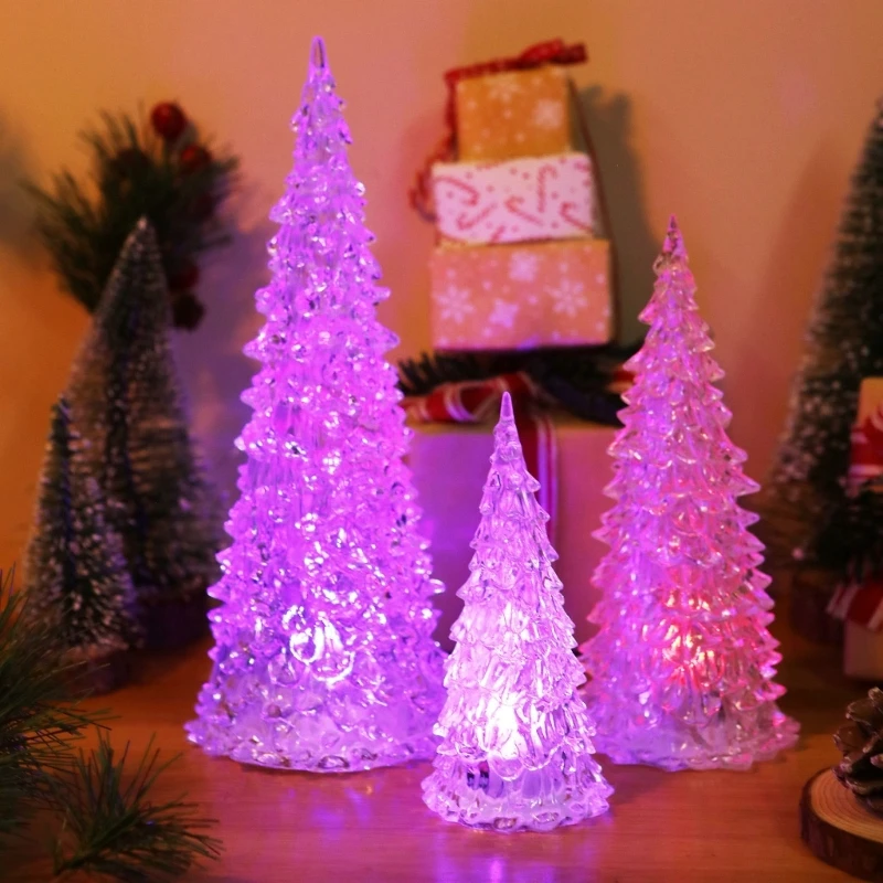

Christmas Tree Figurine Lights Christmas Tree Shape Light Christmas Tree Statue Lamps Plastic Material for Christmas