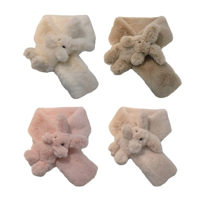 Зимний шарф с кроликом накидка на шею для активного отдыха шаль ветрозащитный