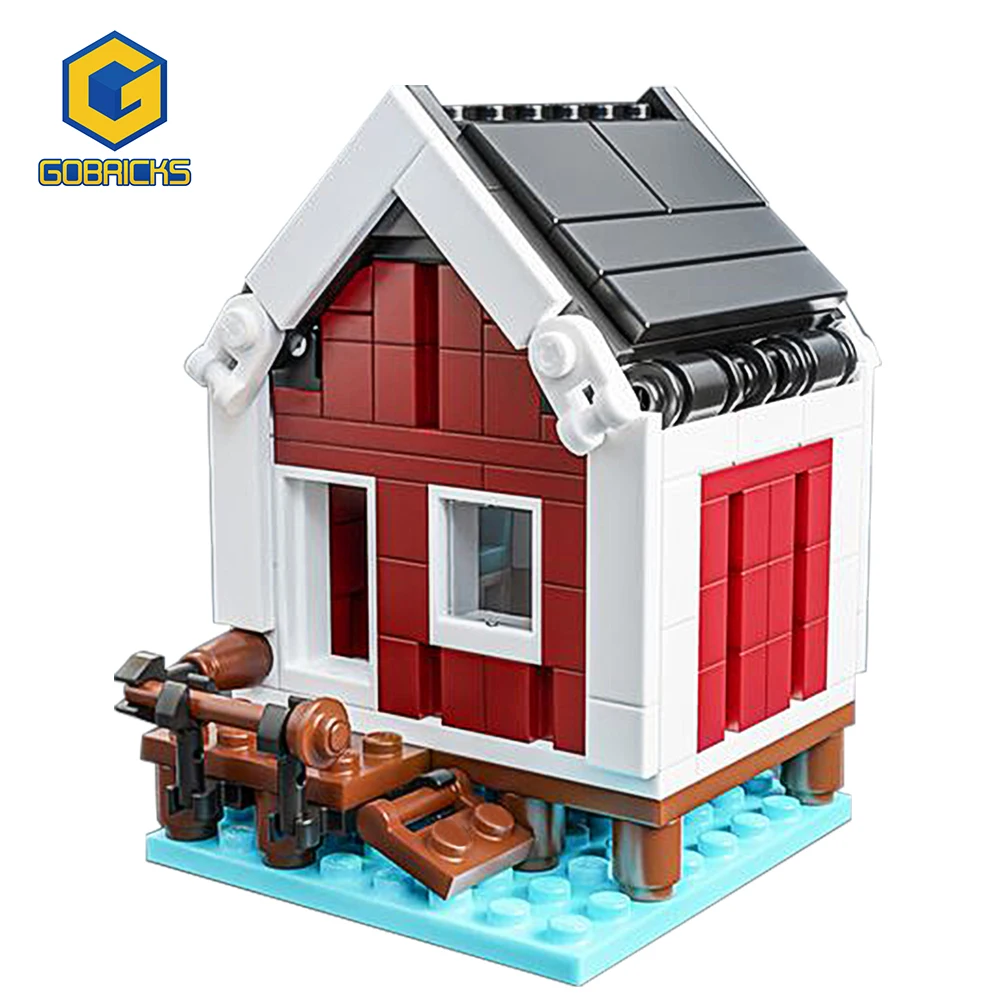

Gobricks MOC Mini Street View Cottage Building Blocks House Architecture Bricks Village Toys For Children Birthday Gifts